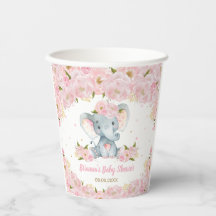 Blush Pink Floral Elephant Baby Dusche Geburtstag