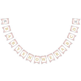 Blush Pink Floral Elephant Baby Dusche Geburtstag Wimpelkette