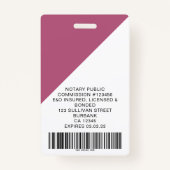 Blush Pink Floral Employee Foto Logo Barcode Ausweis (Rückseite)