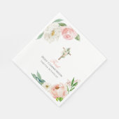 Blush Pink Floral Erste Heilige Kommune Serviette (Ecke)