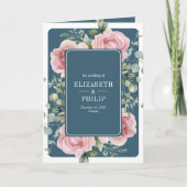 Blush Pink Floral Eucalyptus Dusty Blue Wedding Einladung (Vorderseite)