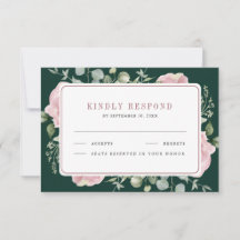 Blush Pink Floral Eucalyptus Emerald Green Wedding