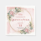 Blush Pink Floral Eucalyptus Napkin for Quince Serviette (Vorderseite)