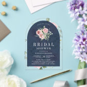 Blush Pink Floral Eucalyptus Navy Bridal Shower Acryleinladungen (Insitu (Hochzeit))