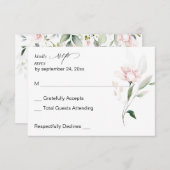 Blush Pink Floral & Eukalyptus ni Mahlzeiten UAWG RSVP Karte (Vorne/Hinten)