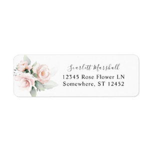 Blush Pink Floral & Eukalyptus Rücksendeadresse
