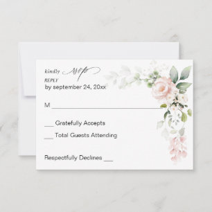 Blush Pink Floral & Eukalyptus UAWG RSVP Karte