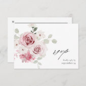 Blush Pink Floral & Eukalyptus w Mahlzeit UAWG 2 RSVP Karte (Vorne/Hinten)