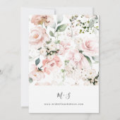 Blush Pink Floral & Eukalyptus Wedding B Einladung (Rückseite)