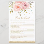 Blush Pink Floral Finden Sie das Baby Duschspiel (Vorderseite)