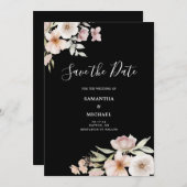 Blush Pink Floral Floral Save the Date Karte (Vorne/Hinten)
