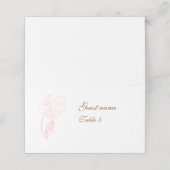 Blush Pink Floral Folded Tent Place Card Platzkarte (Außenseite Aufgefaltet)