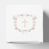Blush Pink Floral Frame Baptism Cube Geschenkschachtel (Oben)
