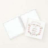 Blush Pink Floral Frame Baptism Guest Book Notizblock (Innenseite)