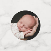 Blush Pink Floral Frame Baptism Table Konfetti (Klein Vorderseite)