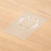 Blush Pink Floral Frame Erste heilige Kommune Acryleinladungen (Ablage )