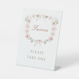 Blush Pink Floral Frame Favors Sockelschild
