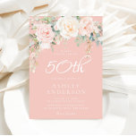 Blush Pink Floral Frauen 50. Geburtstag Einladung<br><div class="desc">Blush Pink Floral Frauen 50. Geburtstagsparty Einladung Befolgen Sie unseren Shop für viele weitere Einladungen und Designs</div>