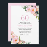 Blush Pink Floral Frauen 60. Geburtstagsparty Einladung<br><div class="desc">Blush Pink Floral Frauen 60. Geburtstagsparty Einladung Wir haben auch viele andere Einladung und Sammlungen.</div>