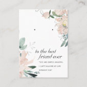 BLUSH PINK FLORAL FRIEND EARRING DISPLAY CARD PLATZKARTE (Vorderseite)