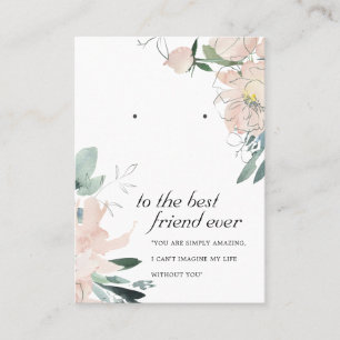 BLUSH PINK FLORAL FRIEND EARRING DISPLAY CARD PLATZKARTE