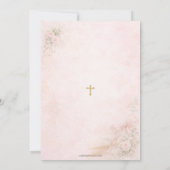 Blush Pink Floral Garden Bow Baptism Christening Einladung (Rückseite)