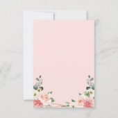 Blush Pink Floral Geometric Botanical Wedding RSVP Karte (Rückseite)