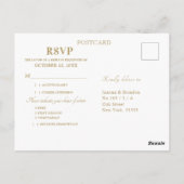 Blush Pink Floral Geometric Botanical Wedding RSVP Postkarte (Rückseite)