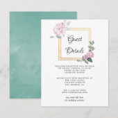 Blush Pink Floral Geometric Wedggastdetails Begleitkarte (Vorne/Hinten)