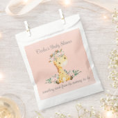 Blush Pink Floral Giraffe Kinderdusche Danke Geschenktütchen (Ausgeschnitten)