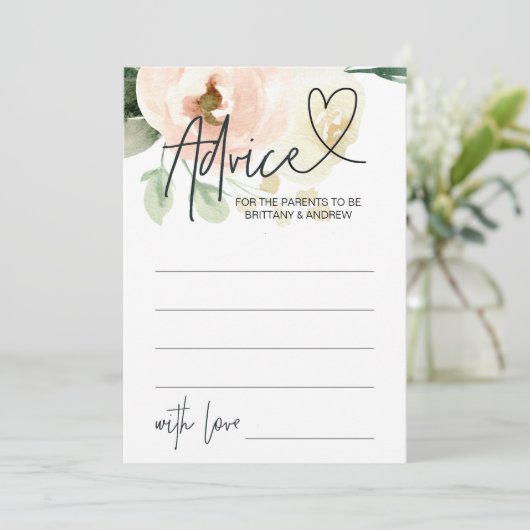 Blush Pink Floral Girl Babyduschkarte Einladung (Stehend Vorderseite)