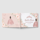 Blush Pink Floral Girl Dress Rose Gold Quinceanera Gästebuch (Voll)