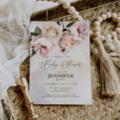 Blush Pink Floral Girl Kinderdusche Einladung