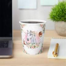 Blush Pink Floral Girl Pferd Geburtstagsparty
