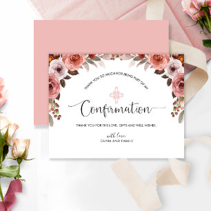Blush Pink Floral Girl's Confirmation Danke