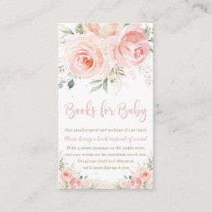 Blush Pink Floral Gold Baby Dusche Buchen Begleitkarte