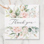 Blush Pink Floral Gold Blätter Vielen Dank für Ihr Geschenkanhänger (Vorderseite)