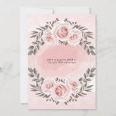 Blush Pink Floral Gold Crystal Geometric Wedding Einladung (Rückseite)