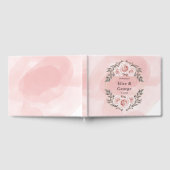 Blush Pink Floral Gold Crystal Geometric Wedding Gästebuch (Voll)
