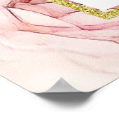 Blush Pink Floral Gold Foto Standrahmen Prop Poster (Ecke)