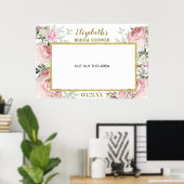 Blush Pink Floral Gold Foto Standrahmen Prop Poster (Heimbüro)