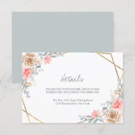 Blush Pink Floral Gold Geometrische botanische Hoc Begleitkarte