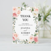 Blush Pink Floral Gold Geometrische botanische Hoc Dankeskarte (Stehend Vorderseite)