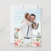 Blush Pink Floral Gold Geometrische botanische Hoc Dankeskarte (Rückseite)