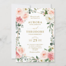 Blush Pink Floral Gold Geometrische botanische Hoc