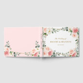 Blush Pink Floral Gold Geometrische botanische Hoc Gästebuch (Voll)