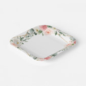 Blush Pink Floral Gold Geometrische botanische Hoc Pappteller (Gewinkelt)