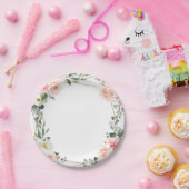 Blush Pink Floral Gold Geometrische botanische Hoc Pappteller (Party)