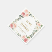 Blush Pink Floral Gold Geometrische botanische Hoc Serviette (Ecke)