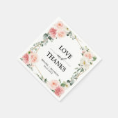 Blush Pink Floral Gold Geometrische botanische Hoc Serviette (Ecke)